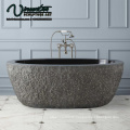 2018 New Custom Made Round Black Freestanding Natural Stone Bathtub For Sale Freestanding